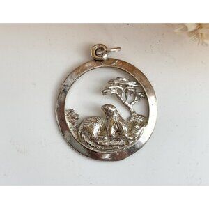 Meercat in a Tree Figural Sterling Silver 925 Vintage Pendant | Charm